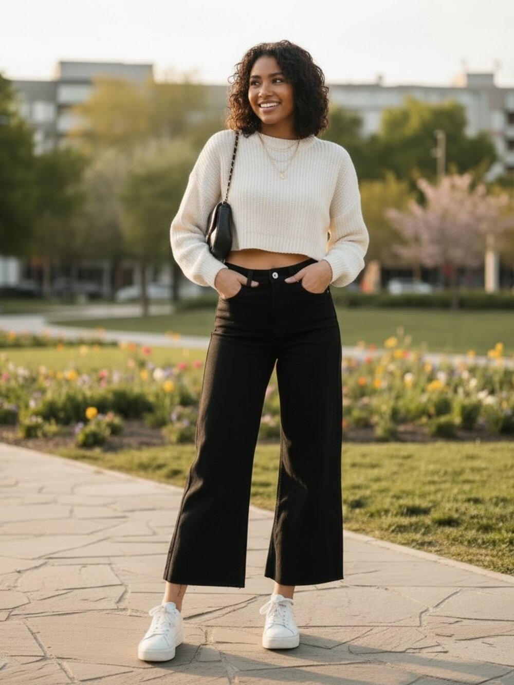 Zenana Black High Rise Wide Leg Jeans Raw Hem Stretch Denim Women's Medium